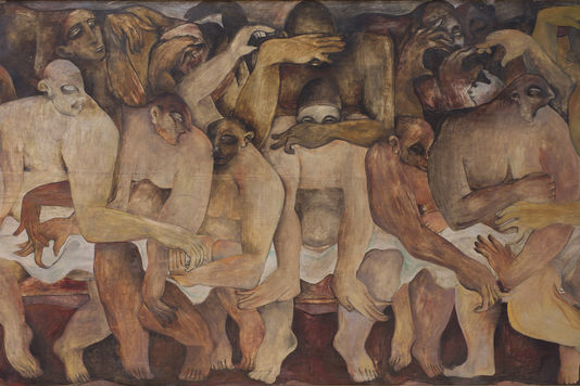 Rateb Seddik, Sans titre, vers 1940, Huile sur bois, 120 x 220 cm, Musée Rateb Seddik, Le Caire