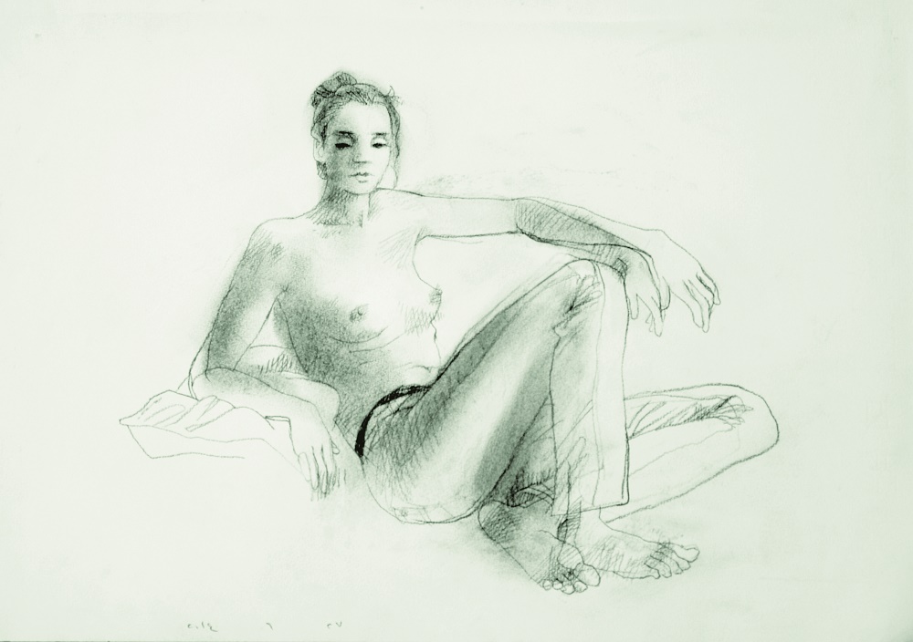 Nu 1, 2015. Fusain sur papier, 50 x 70 cm. © Youssef Abdelke. Courtesy Galerie Claude Lemand, Paris.jpeg