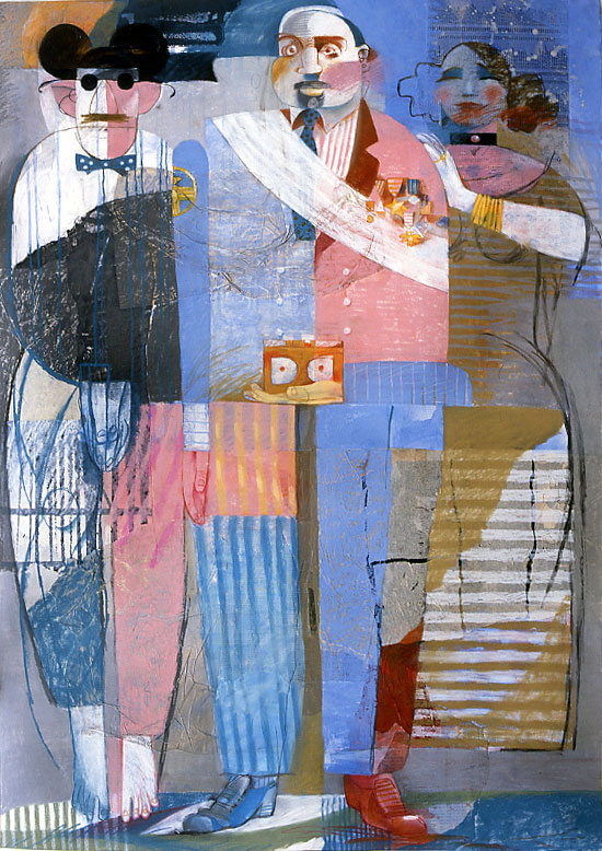 Youssef Abdelké, Figures 4, 1992. Pastel et collage sur papier, 150 x 110 cm. Collection privée. © Youssef Abdelké. Courtesy Galerie Claude Lemand, Paris